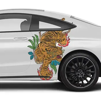 Gorečih Tiger Nevihte Avto Nalepke Barvah Sklop 2 Kos Limited Edition Izdelani V hiši In Natisnjena Na Premium Vinil Okrasite