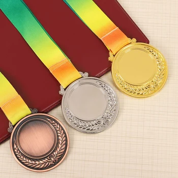 Zlato Srebro Bron Nagrado, Medaljo z Vratu Traku Zlato, Srebrno, Bronasto Nagrado Krog za Otroke Šolskih Športnih Srečanje 2 Cm