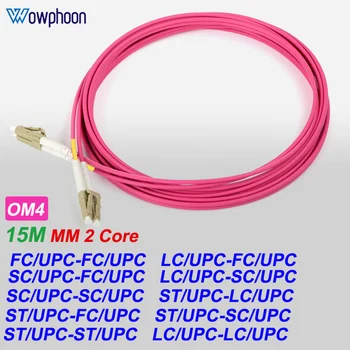 15Meter 10G 2 jedro ftth patchcord 2,0 mm duplex multimode om4 skakalec 50/125um sc fc st lc podaljšek kabel vlaken patch kabel