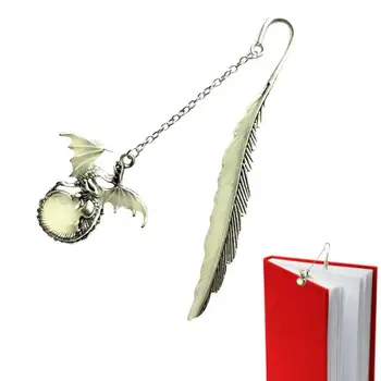 Svetlobna Kovinsko Pero Zaznamki S Flying Dragon Obesek Letnik Knjižni Znaki Za Učitelje Darilo Lepa Knjiga, Dodatna Oprema