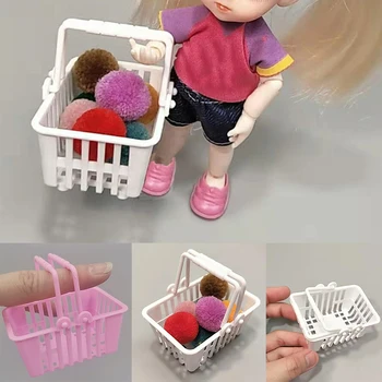 Lutke Mini Košarica se Pretvarjamo, Igra Igrače Mini Supermarket Nakupovanje Strani Košarice Model za OB11 BJD Lutka Pohištvo Ho