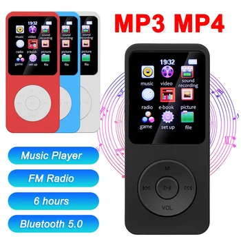 1.8 inch MP3 MP4 Predvajalnik Glasbe Tipka Bluetooth 5.0 E-knjige Šport FM Radio Študent Walkman za Windows XP/VISTA/Windows 8