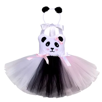 Luštna Dekleta Panda Cosplay Kostume Otrok Živalskem Vrtu Temo Živali Stranka Kostum Otroci Rojstni Dan Bele Očesa Tutu Obleke Za Dekle Oblačila