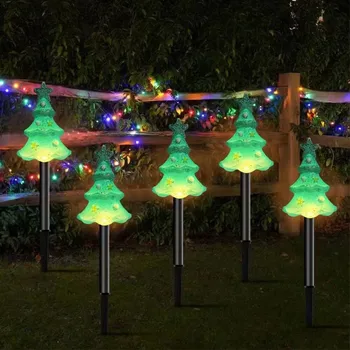 Novo Leto Božično Drevo na Tleh Plug Sončne Luči na Prostem Lollipop Lučka LED Vrt Dekoracijo Nepremočljiva Krajine Luči 391