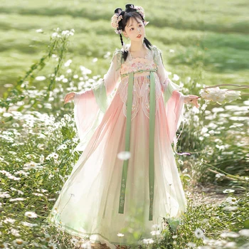 Gradient Roza Ženske Obleke Nastavite Tradicionalna Kitajska Obleka Hanfu Maturantski Formalno Rojstni Dan Božično Darilo Lepo Barvo Hanfu Cosplay
