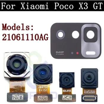 Original Zadnje Kamere Flex Kabel Za Xiaomi Poco X3 GT 21061110AG Spredaj Selfie Majhne, Obrnjena proti Glavni Fotoaparat Nazaj Steklo Objektiva