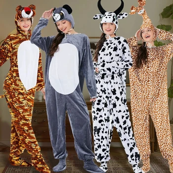 Halloween Odraslo Žival, Cosplay, Cos, Žirafa, Tiger, Krave, Medved,Lutka, Faza Božični Kostum Pustni Preobleki