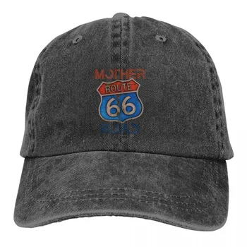 Vintage Modro Čepico Moških Kavbojski Klobuki Ženske Vizir Zaščita Vrnitev Žoge Route 66 Kape
