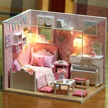 3D Puzzle Ročno DIY Proizvodnje Sonca Princess House Mini Scene Dekle Igrača Najstnik Sošolca Darilo za Rojstni dan