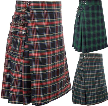 Škotski Moških Trdna, Classic, Retro Tradicionalnih Seksi Srednjeveški Tovora Osebnost Škotski Kilts Preverite Vzorec Krila Cosplay Kostum