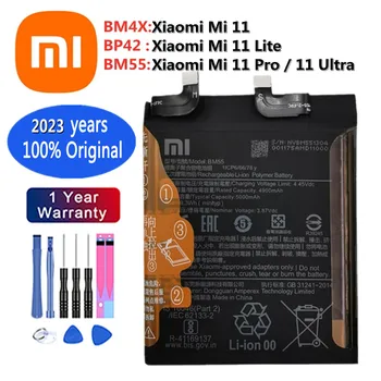 2023 Leto 100% Prvotne Xiaomi Baterije BP42 BM4X BM55 Za Xiaomi Mi 11 Mi11 Lite / Mi 11 / 11 Pro / 11 Ultra Zamenjavo Bateria