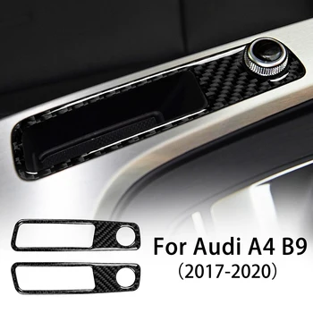 Ogljikovih Vlaken Sredinski Konzoli Za Prilagajanje Glasnosti Plošča Pokrov Trim Za Audi A4 B9 2017 2018 2019 2020 Accessoire Voiture