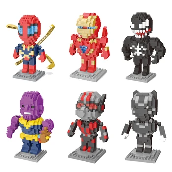 Marvel Anime Spiderman gradniki figuric, Iron Man, Opeke Darilo za Rojstni dan Igrače za Otroke