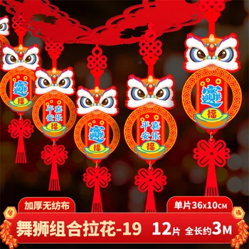 Kitajski Zmaj Leto Viseči Okraski Rdeče Potegnite Zastav Pomladni Festival Steni Visi Zastava Tradicionalna Domača Okraski Dobave