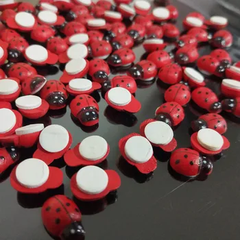 100 kozarcev Leseni Gumbi Flatback Ladybugs Miniature Chrysoprase Scrapbooking Obrti Lesa Okraskov Kawaii Vrt Odlikovanja