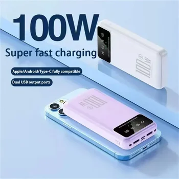 Novo 100000mAh Moči Banke 100W Super Hitro Polnjenje Prenosni Zunanji Polnilec Za Iphone 14 13 Samsung Huawei Xiaomi moč