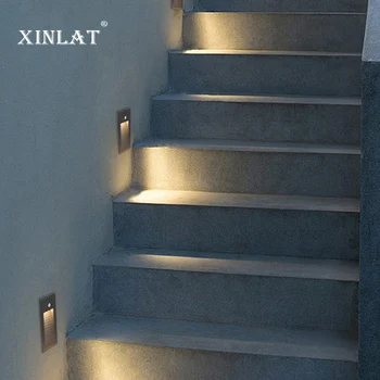 Zunanji Nepremočljiva Vgradne Nogo Luči Na Prostem Koraki Obroči Oltarja Stopnicah Kotu Telo Senzor Korak Luči