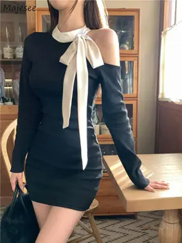 Mini Obleke, Ženske Eleganten Design Lok Hotsweet Nežen Slim Vse-tekmo Elegantna Off Ramenski korejskem Slogu Novo Pomlad Priložnostne Moda