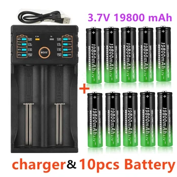 100% litijeva baterija čisto nov 18650 3,7 V 19800mAh vrečko za ponovno polnjenje - za svetilko+USB polnilec