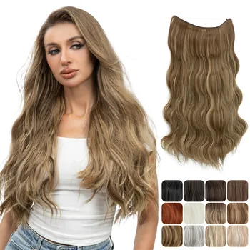 Moda lasuljo ženska lasulja en kos kos las kos Velikim valom dolge kodraste lase traceless sintetičnih vlaken lase razširitve