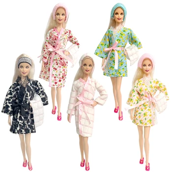 5 Nastavite Moda kopalni plašč+Lase Band +Brisačo Za 1/6 Lutka Pižamo vsak Dan Nositi Oblačila za Barbie Lutka Dodatki, Igrača