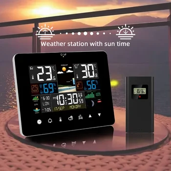 Elektronski Termometer Vremenska Napoved Brezžični Senzor Steno Tabela Watch Ura Digitalno Uro Higrometer Temperatura #20