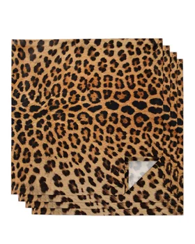 4pcs Leopard Teksturo Kvadratnih Plenice 50x50cm Tabela Napkin Stranka Poročno Dekoracijo Namizni prt Kuhinji Večerja, ki Služijo Plenice