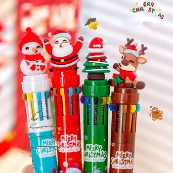 Risanka Božič Deset Barve Pritisnite Kemični Svinčnik Multi Barvne Kombinacije Pisano Pero Študent Božično Darilo