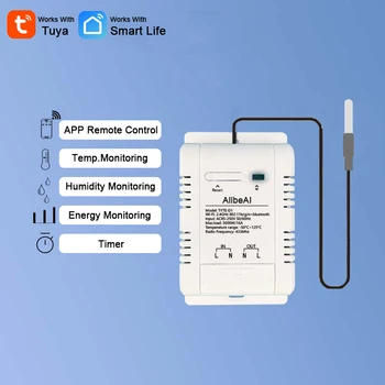 TH16 Tuya Smart Huminity Senzor Temperature Wifi Stikalo Energije Wattmeter Monitor za Termostat,Alexa RF433 Daljavo