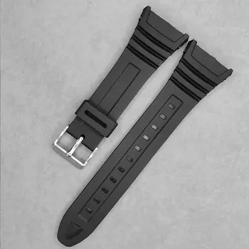 Silikonski Watch Band Nerjavno Jeklo Pin Sponke Watchband za Casio W-96H Šport Moški Ženske Trak Zapestnice