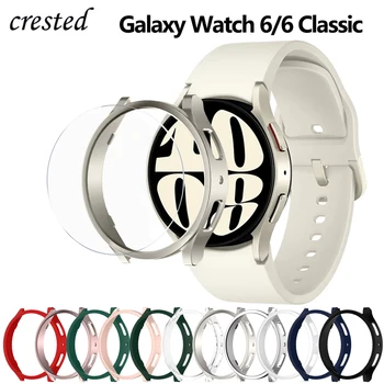 Steklo+Ohišje za Samsung Galaxy Watch 6 44 mm 40 mm Pribor PC Okvir Zaščitni Odbijača galaxy Watch 6 Classic 43mm 47mm Pokrov