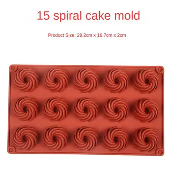 Mini Spiralno Oblikovan 15 Votlini Silikonski Torto Plesni Peka Sladice Mousse Torta Dekoraterstvo Plesni Torta Čokolada Bakeware