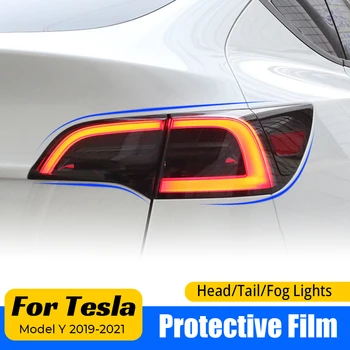 Zaščitna Folija Za Tesla Model Y 2019-2023 Avto Pribor Žarnice Zaščitnik Žarometi Za Meglo Zadaj Rep Luči