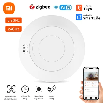 Xiaomi Tuya Smart Življenje WiFi/Zigbee Človekove Prisotnosti Detektor Val Radar Pir Senzor Gibanja Svetilnost Odkrivanje Zgrajena V Razsvetljavo