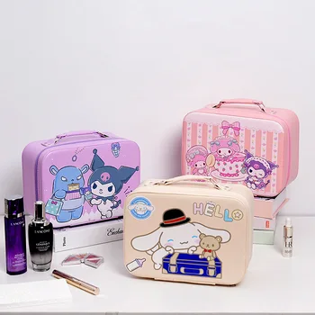 Sanrio Kawaii Anime Hello Kitty Velike Prenosne Zmogljivosti Ličila Vrečko Primeru Srčkan Risanka Kuromi Cinnamoroll Škatla Za Shranjevanje Igrač Otroci