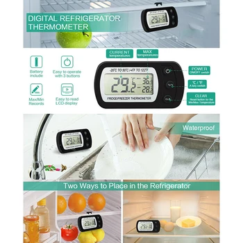 Elektronski Termometer In Higrometer Digitalni LCD Hladilnik Termometer Gospodinjski Zamrzovalnik Anti-vlažnost Termometer