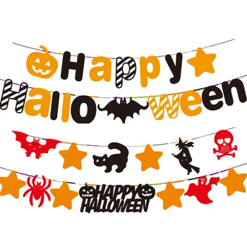 Happy Halloween Banner Pisanih Design Bučna Bat Bunting Garland Banner Plašč Doma Halloween Okraski