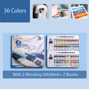 36 Barv Droge-Barvanih Vlaken Stalno Tkanine, Barve Nastavite Tekstilne Akrilne Barve za Oblačila Platno Nepremočljiva