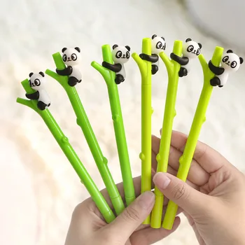 72PCS Panda Oblika Gel Pen Bamboo Swing Podpis Peresa, Patentni Svinčnik Študent Tiskovine