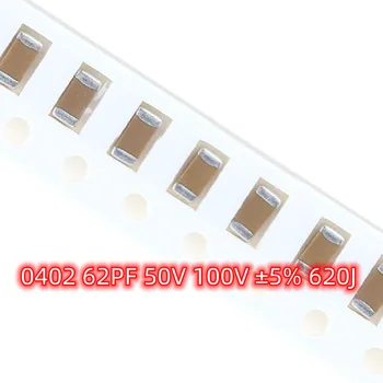 100 kozarcev SMD 0402 62PF 50V 100V ±5% 620J COG NPO materiala 1005 čip keramični kondenzatorji