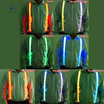 Moška LED sveti Naramnice Unisex 3 Posnetki na Naramnice Letnik Elastična Y-oblike Nastavljiv Hlače Za Glasbeni Festival Kostum Stranka
