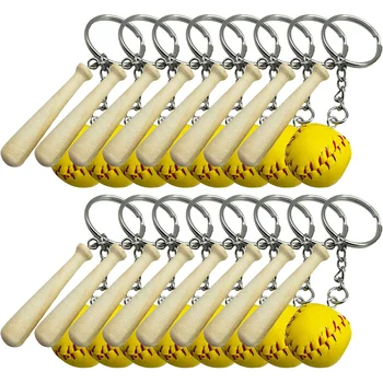 16pcs Mini Baseball obeske za Baseball Keychains Z Lesenimi Bat Športnih Uslug