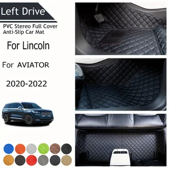 TEGART 【LHD】Za Lincoln Za LETALEC（7seats） 2020-2022 Tri Plasti PVC Stereo Polno Kritje Anti-Slip Avto Mat Avto predpražnike