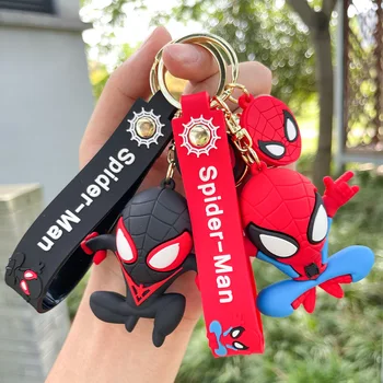Spiderman, Disney Keychain Anime Srčkan Silikonski Slika Keyring Vrečko za Neodvisno Avto Ključ Pribor, Nakit, Pajek Človek Igrača Darilo za Otroka