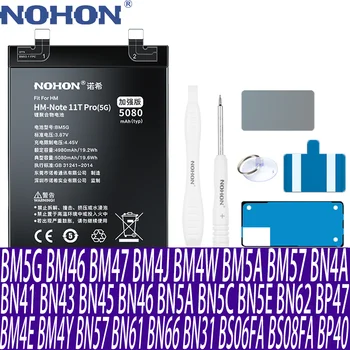 NOHON Za Xiaomi Baterije Redmi Opomba 11 Pro 10 8 7 9 5 G Mi 9T BM5G BM4Y BM4J BM57 BN57 BN4A BN46 BS06FA BS08FA BP40 BN5E BN62