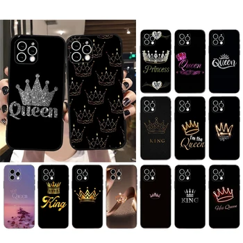 Kraljica Kralj Primeru Telefon Za iphone 15 14 Pro Max 13 12 11 Pro Max XSMax XR 12 13 mini 14 Plus Lupini