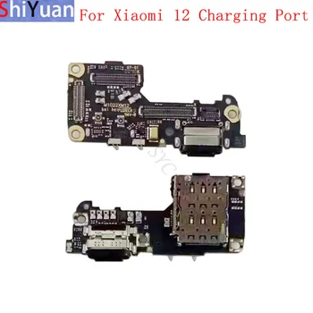 Polnjenje prek kabla USB Priključek Odbor Flex Kabel Za Xiaomi Mi 12 12S 12X s Sim Card Reader Zamenjava rezervnih Delov