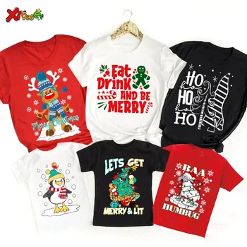 Božič Majica Družinski Set za Otroke, Družino Ujemanja Obleke Dekle Srečno Novo Leto T Shirt Party Baby T-shirt Družino Videz Oblačila