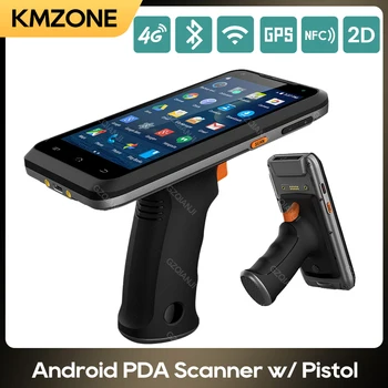 Krepak PDA Prenosni Terminali 4G Android POS PDA z Grip Pištolo 1D/2D QR Scanner Data Collector Podporo NFC Reader