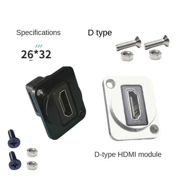 D-HDMI tip 180 stopinj neposrednega priklopa, z vijakom osnovna plošča ac priključek, črna, srebrna, z ušesi